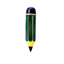 Зеленый Карандашные штифты из сплава эмали, брошь ко дню учителя, зелёные, 70x36 мм