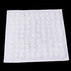 White Faux Mink Fur Ball Decoration, Pom Pom Ball, For DIY Craft, White, 3.5~4cm, about 50pcs/board