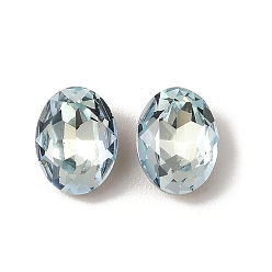 Бирюза K 5 кабошоны из стеклянного страза, задние и задние, граненые, овальные, бирюзовые, 8x6x3.5 мм