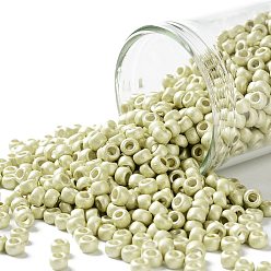 (PF559F) PermaFinish Yellow Gold Metallic Matte Круглые бусины toho, японский бисер, (pf 559 f) матовый металлик Permafinish, желтое золото, металлик, 8/0, 3 мм, отверстие : 1 мм, Около 222 шт / 10 г