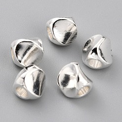 925 Sterling Silver Plated Brass Spacer Beads, Long-Lasting Plated, Triangle, 925 Sterling Silver Plated, 4.5x4.5mm, Hole: 1.8mm