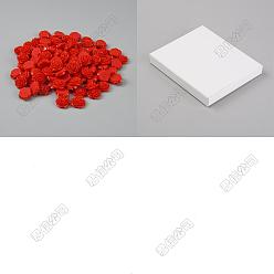 Rouge 80 pcs cabochons en résine opaque, fleur rose, rouge, 18.5x18x8mm
