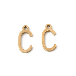 Letter C 304 подвески из нержавеющей стали, подвески с буквой az~z, ионное покрытие (ip), золотые, буква С, 8x4x1 мм, отверстие : 1 мм