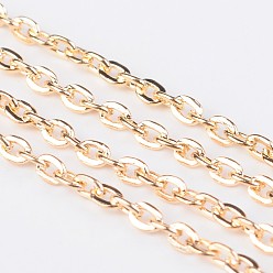 Light Gold Iron Cable Chains, Unwelded, with Spool, Flat Oval, Light Gold, 3x2x0.5mm, about 328.08 Feet(100m)/roll