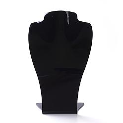 Negro Muestra collar de cristal orgánicos, expositor de busto de collar, negro, 290x186x89 mm