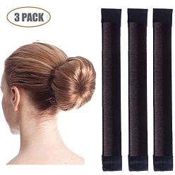 6# Deep Brown 3-Pack French Twist Hair Bun Maker Set - Easy Hairstyling Tool for Quick Updo