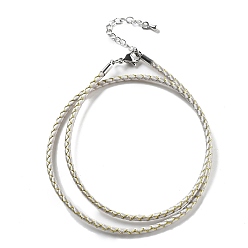 Белый Дым Изготовление плетеных ожерелий из полиэфирного шнура, с латунной фурнитурой , нержавеющая сталь застежками, долговечный, платина, серый, 18-3/4 дюйм (47.5 см)