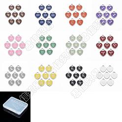 Constellation Nbeads 12Pcs 12 Style 304 Stainless Steel Enamel Pendants, Stainless Steel Color, Heart, 12 Constellations, 16.5x14.5x1.5mm, Hole: 3x3.5mm, 1pc/style