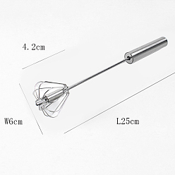 Нержавеющая Сталь Цвет Не тускнеющий полуавтоматический 430 венчик для взбивания яиц из нержавеющей стали, инструмент для выпечки своими руками, цвет нержавеющей стали, 250 мм, Руководитель: 42x60 mm