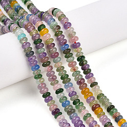 (52) Непрозрачная лаванда Окрашенные природные белый нефрит бисер пряди, рондель, разноцветные, 4.5x2.5~3 мм, отверстие : 0.8 мм, около 142~148 шт / нитка, 14.57~14.96'' (37~38 см)