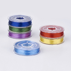 Mixed Color Flat Elastic Crystal String, Elastic Beading Thread, for Stretch Bracelet Making, Mixed Color, 0.4mm, about 16.4 yards(15m)/roll