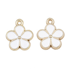 Белый Подвески из эмали и сплава, , золотые, белые, 17x14.5x2 мм, отверстие : 1.5 мм