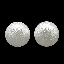 White Imitation Pearl Acrylic Beads, Undrilled/No Hole, Matte Style, Round, White, 8mm