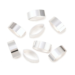 Посеребрённый Прелести латунных слайд, без кадмия и без свинца, прямоугольные, 925 серебро покрытием, 12x5x6 мм, отверстие : 11x5.5 мм