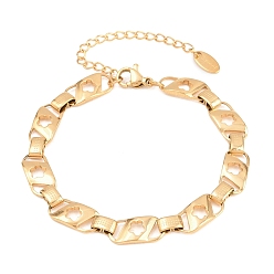 Золотой 304 женские браслеты-цепочки со звеньями из нержавеющей стали, цветок, ионное покрытие (ip), долговечный, золотые, 6.10 дюйм (15.5 см)