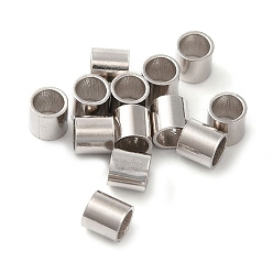 Платинированный Родиевое покрытие 925 бусины из стерлингового серебра, трубка, Реальная платина, 3x3 мм, отверстие : 2 мм