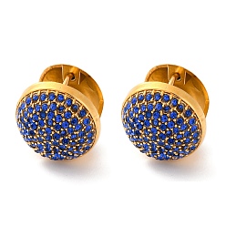 Аква Bohemica Вакуумное покрытие pvd 304 серьги-кольца из нержавеющей стали со стразами для женщин, круглые, золотые, aqua bohemica, 16x15x16 мм