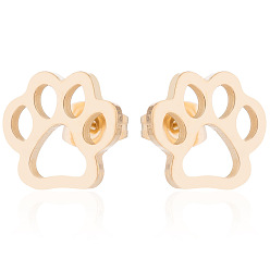 Золотой Рождественские серьги из нержавеющей стали с оленями, медвежья лапа, кран, Роза и геометрический дизайн сердца, золотые, Размер 1