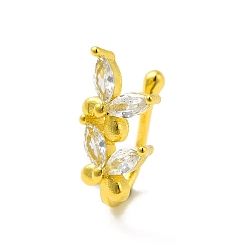 Золотой Прозрачная клипса-бабочка из кубического циркония на носовом кольце, латунная манжета для носа без пирсинга для женщин, золотые, 14 мм