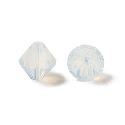 Белый Прозрачные имитация австрийского хрусталя k9 стеклянные бусины, граненые, двухконусные, белые, 8x8 мм, отверстие : 1 мм