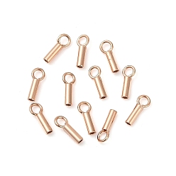 Розовое Золото 925 стерлингового серебра мозг заканчивается, розовое золото , 6~7x1.5 мм, отверстие : 1.5 мм, внутренний диаметр: 1 мм