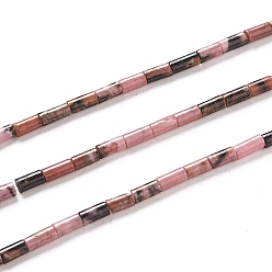 Rhodonite Natural Rhodonite Beads Strands, Column, 4~5x2.2mm, Hole: 0.8mm, about 85~99pcs/Strand, 15.75 inch(40cm)