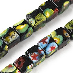 Черный Бусины ручной работы тысячецветник бисера, кубические, чёрные, 9~11x10x10~11 мм, отверстие : 1.2~1.4 мм