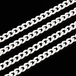 Белый Электрофорез железные скрученные цепи, несварные, с катушкой, ровный цвет, овальные, белые, 3x2.2x0.6 мм