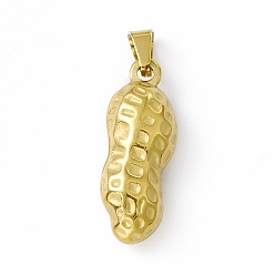 Golden Vacuum Plating 304 Stainless Steel Pendants, Peanut Charms, Golden, 29.5x11x8mm, Hole: 7.5x4mm