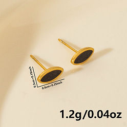 Золотой Простые серьги-гвоздики из нержавеющей стали с конским глазом, золотые, 304 мм