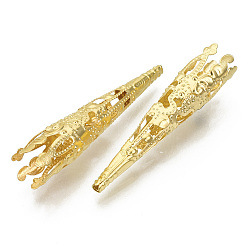 Золотой Железный шарик конусов, золото, длиной около 42 мм , отверстие: 2 мм