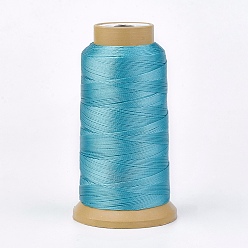 Dark Turquoise Polyester Thread, for Custom Woven Jewelry Making, Dark Turquoise, 0.5mm, about 480m/roll