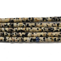Далматинских Джаспер Природные яшмы далматин бисер нитей, диск, Heishi бусы, 3x2~2.5 мм, отверстие : 0.9 мм, около 180~182 шт / нитка, 15.04~15.16'' (38.2~38.5 см)
