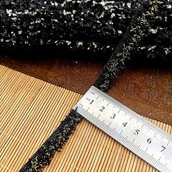 Black 45 Yards Polyester Tassel Lace Ribbon, Clothes Accessories, Black, 1-1/8 inch(30mm)