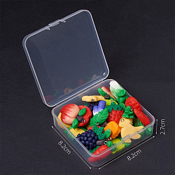 Mixed Color NBEADS Handmade Polymer Clay Pendants, with Iron Findings, Fruit, Mixed Color, Containers: 8.2x8.2x2.7cm, 24pcs/box