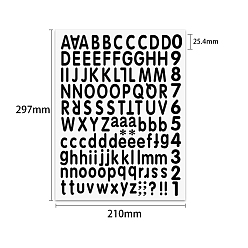 Black PVC Self-Adhesive Letter & Number Stickers, for Party Decorative Presents, Black, 297x210mm