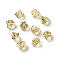 Light Khaki Glass Imitation Austrian Crystal Beads, Faceted, Diamond, Light Khaki, 8x7.5mm, Hole: 0.9mm