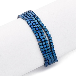 со Синим Покрытием Гальванические немагнитных гематит бисер пряди, граненые, кубические, с покрытием синим, 1.5x1.5x1.5 мм, отверстие : 0.5 мм, около 269~275 шт / нитка, 15.94'' (40.5 см)