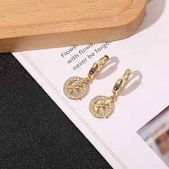Zircon-studded Diamond Falcon Vintage Cross Diamond Earrings for Men and Women - Fashionable Retro Ear Jewelry