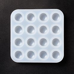 White Half Round Go Chess Game Pieces Silicone Molds, Resin Casting Molds, for UV Resin & Epoxy Resin Craft Making, White, 110x110x11mm, Inner Diameter: 16mm