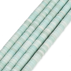 Light Cyan Natural Agate Beads Strands, Dyed, Heishi Beads, Flat Round/Disc, Light Cyan, 4.5x1.5mm, Hole: 0.7mm, about 270pcs/strand, 15.75''(40cm)