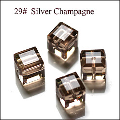 BurlyWood Imitación perlas de cristal austriaco, aaa grado, facetados, cubo, burlywood, 4x4x4 mm (tamaño dentro del rango de error de 0.5~1 mm), agujero: 0.7~0.9 mm