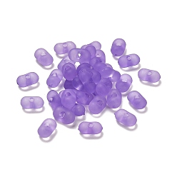 Medium Purple Transparent Acrylic Beads, Frosted, Peanut, Medium Purple, 6x4x3mm, Hole: 1mm, about 10230pcs/500g