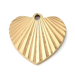 Golden Ion Plating(IP) 304 Stainless Steel Pendants, Heart Charm, Golden, 17x18x2mm, Hole: 1.6mm
