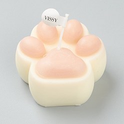 PeachPuff Cat Paw Shaped Aromatherapy Smokeless Candles, with Box, for Wedding, Party, Votives, Oil Burners and Christmas Decorations, PeachPuff, 6.4x6.8x4cm