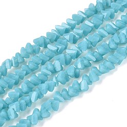 Темно-бирюзовый Непрозрачное стекло бисер нитей, треугольные, граненые, темные бирюзовый, 2~2.5x3.5~4x3.5~4 мм, отверстие : 0.8~0.9 мм, около 126~132 шт / нитка, 13.78~14.96'' (35~38 см)