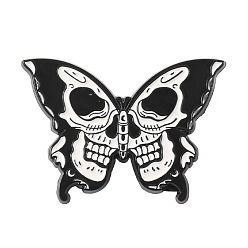 xz5982 Retro Cartoon Animal Skull Butterfly Moth Alloy Brooch Pin Badge Jewelry