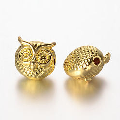 Golden Owl Alloy Beads, Golden, 11x11x9mm, Hole: 1.5mm