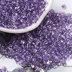 Medium Purple Baking Paint Glass Seed Beads, Peanut, Medium Purple, 3.5~4x2~2.5x2~2.3mm, Hole: 0.8mm
