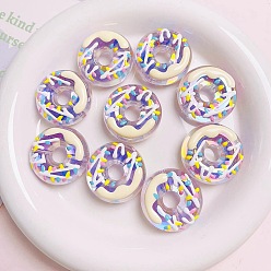 Cornsilk Transparent Plastic Beads, Donut, Cornsilk, 30x12mm, Hole: 3mm